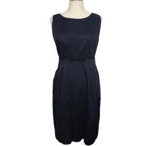 Kate Spade Black Sleeveless Bow Waist Sheath Dress Size 4